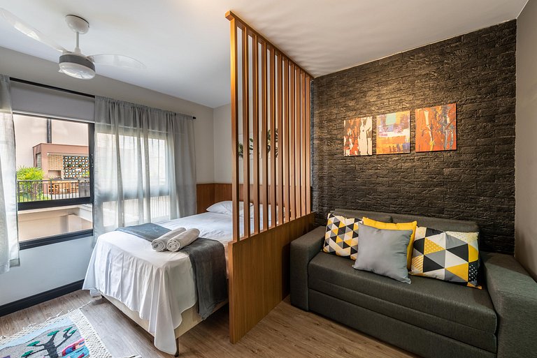 MI312 Studio Funcional e Aconchegante p/ Até 4