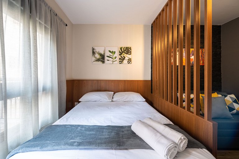 MI312 Studio Funcional e Aconchegante p/ Até 4