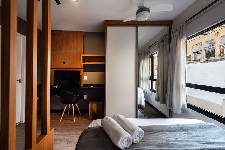 MI312 Studio Funcional e Aconchegante p/ Até 4