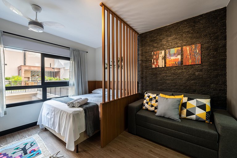 MI312 Studio Funcional e Aconchegante p/ Até 4