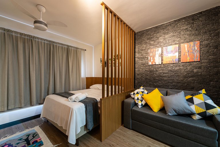 MI312 Studio Funcional e Aconchegante p/ Até 4