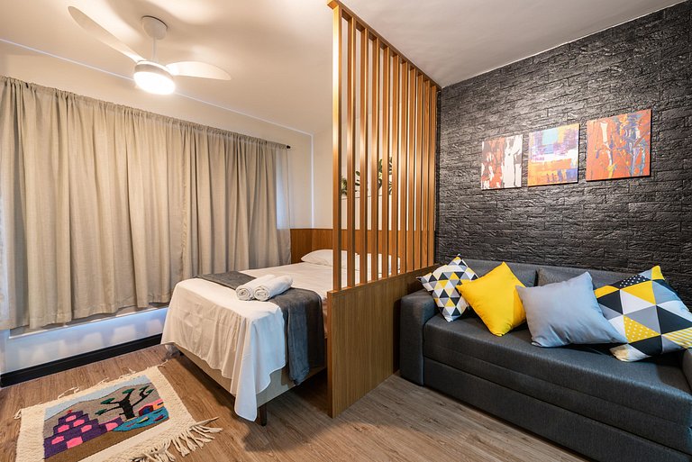 MI312 Studio Funcional e Aconchegante p/ Até 4