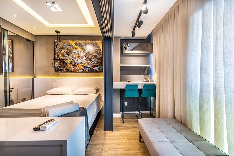 VU3 Studio Confortável com Vaga | Allianz Parque