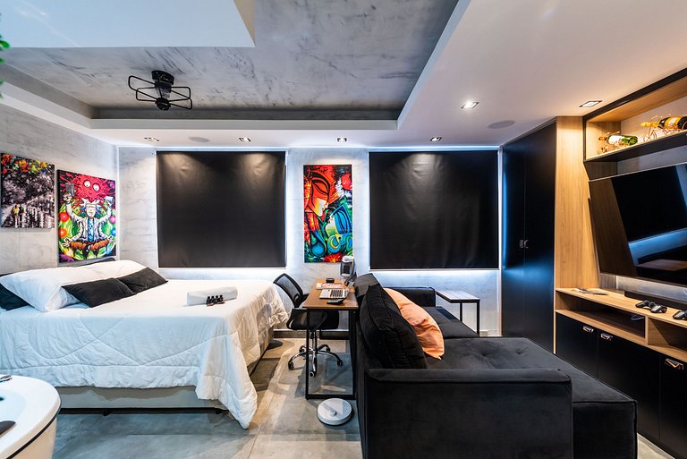 AA212 Studio sofisticado Na Bela Vista com Jacuzzi