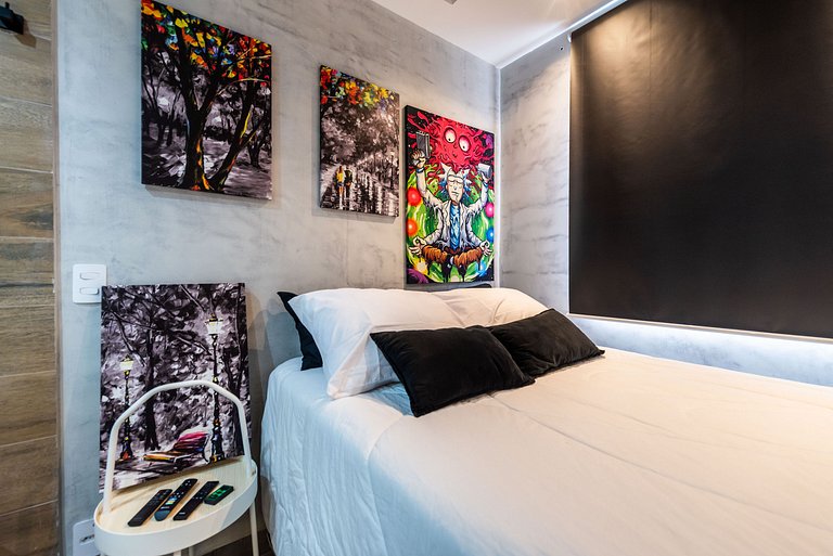 AA212 Studio sofisticado Na Bela Vista com Jacuzzi