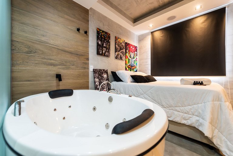 AA212 Studio sofisticado Na Bela Vista com Jacuzzi