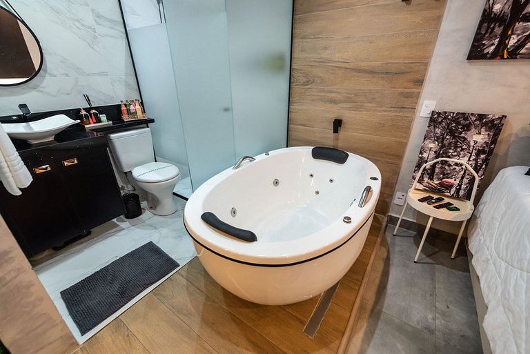 AA212 Studio sofisticado Na Bela Vista com Jacuzzi