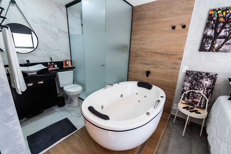 AA212 Studio sofisticado Na Bela Vista com Jacuzzi