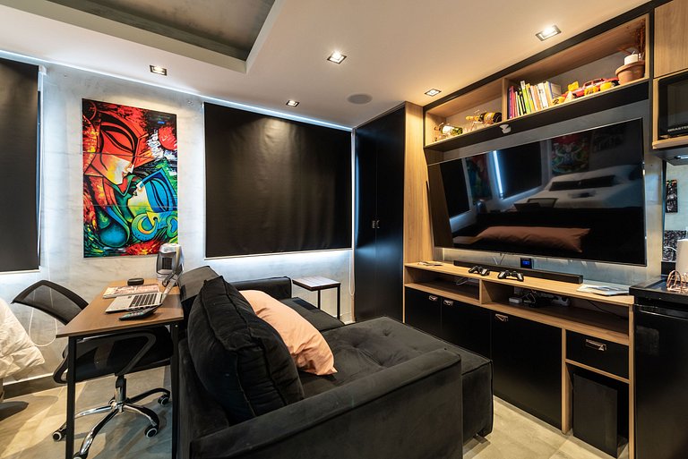 AA212 Studio sofisticado Na Bela Vista com Jacuzzi