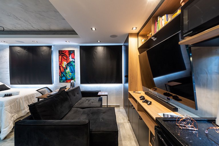 AA212 Studio sofisticado Na Bela Vista com Jacuzzi