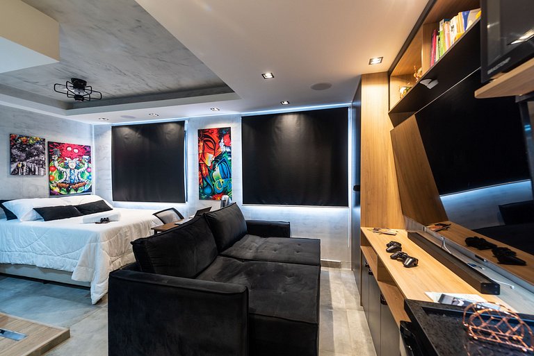 AA212 Studio sofisticado Na Bela Vista com Jacuzzi