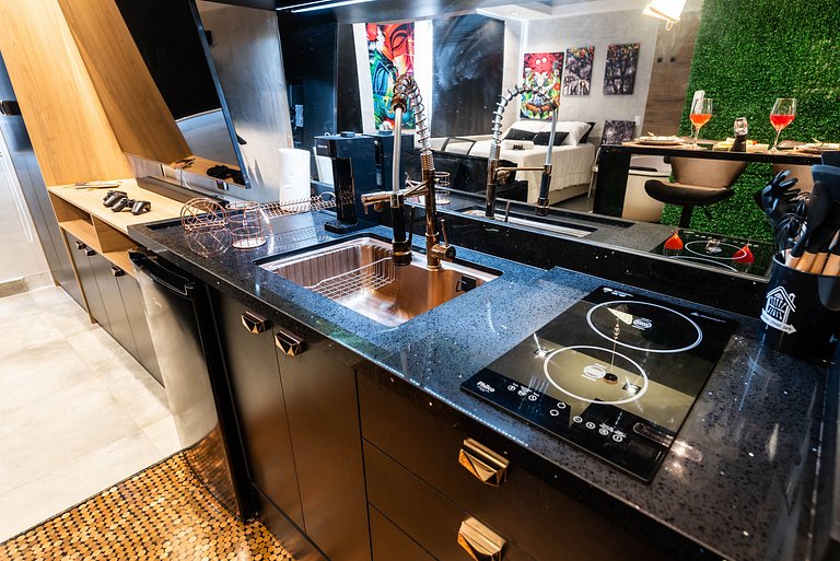 AA212 Studio sofisticado Na Bela Vista com Jacuzzi