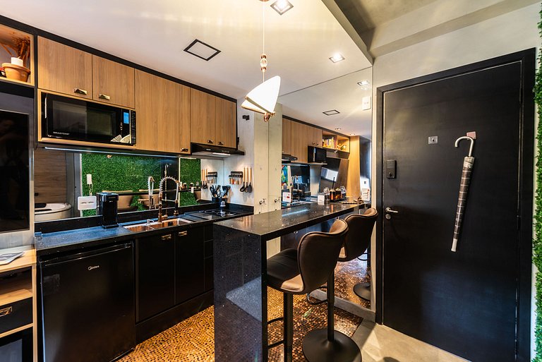 AA212 Studio sofisticado Na Bela Vista com Jacuzzi