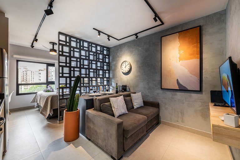 MI602 Studio Charmoso e Confortável p/ Até 4