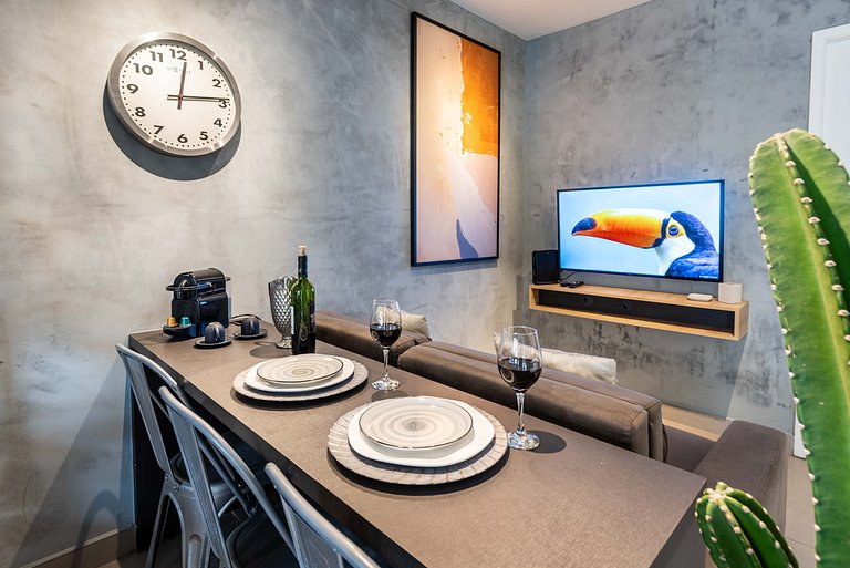 MI602 Studio charmoso e confortável até 4 pessoas