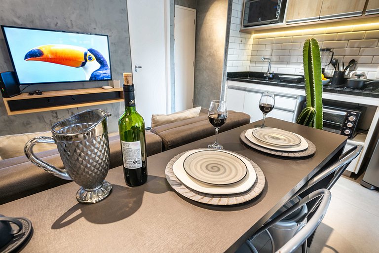 MI602 Studio Charmoso e Confortável p/ Até 4