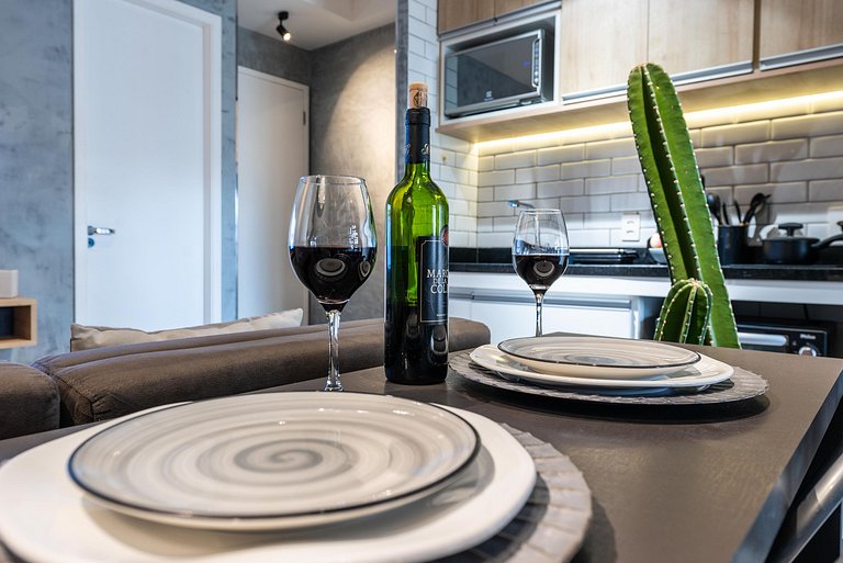 MI602 Studio Charmoso e Confortável p/ Até 4