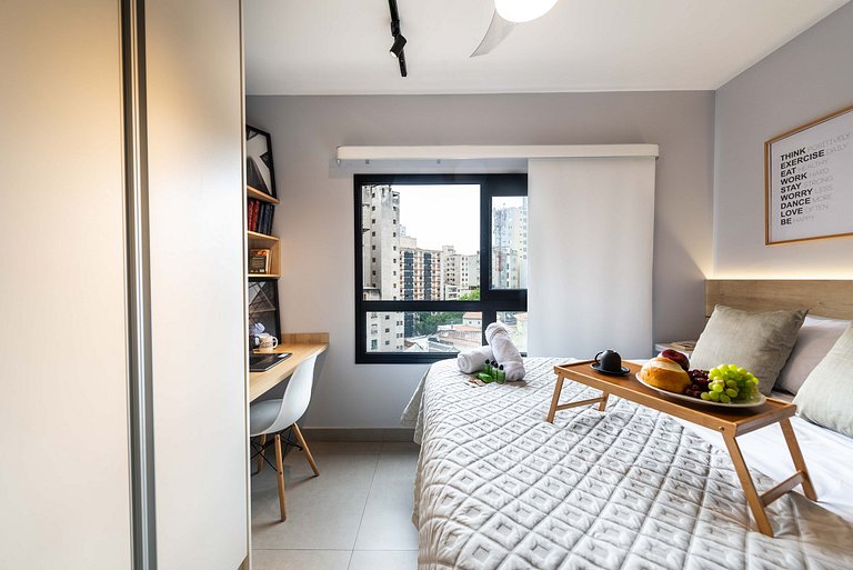 MI602 Studio Charmoso e Confortável p/ Até 4