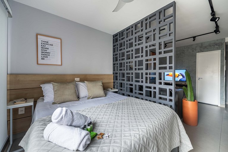 MI602 Studio Charmoso e Confortável p/ Até 4