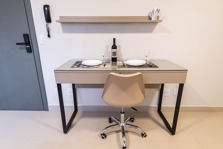 BA304 Studio moderno e acolhedor em Moema