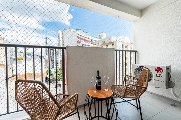 NEX908 Studio Moderno Charmoso Próximo à Paulista