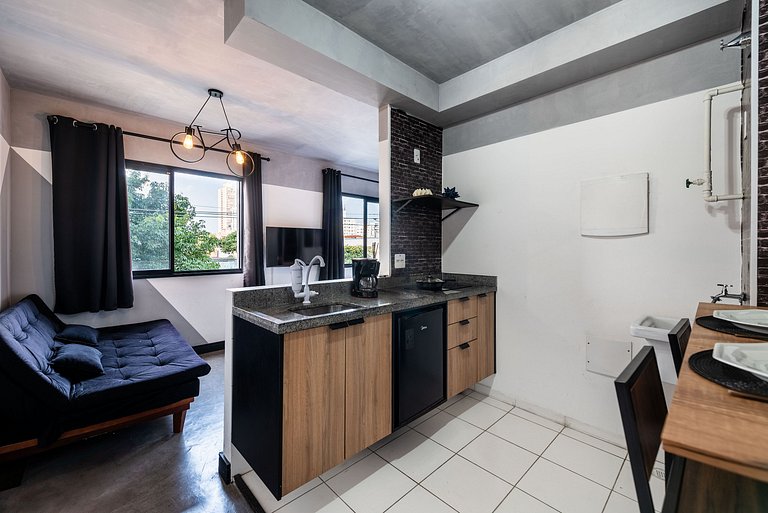 AQ2 Studio charmoso e acolhedor na Bela Vista